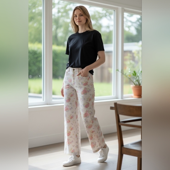 Manoush Straight Leg Jeans In Boho Floral Print Size US Small/ EU36 - Picture 8 of 8